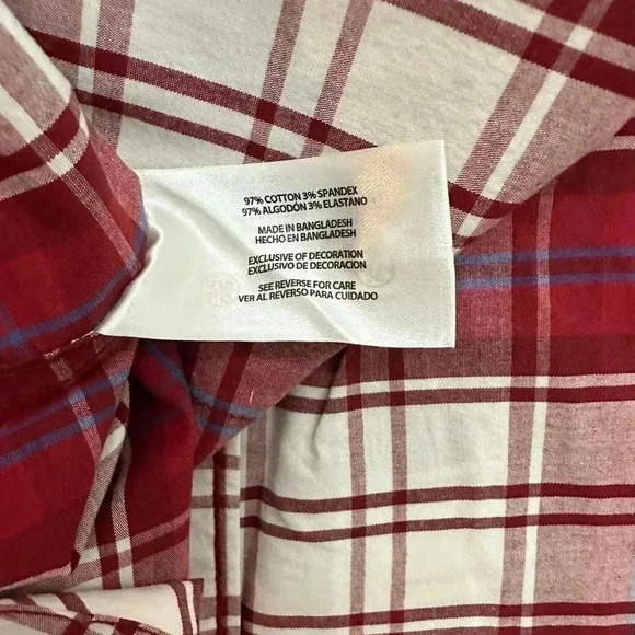 Gap Shirt Men's Large Blue Plaid Button Up Short Sleeve Cotton - Picture 3 of 7